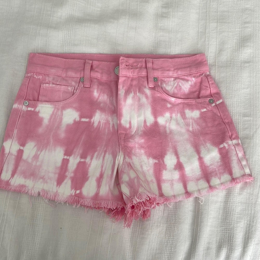 Blank NYC pink and white tie dye jean shorts - size 25